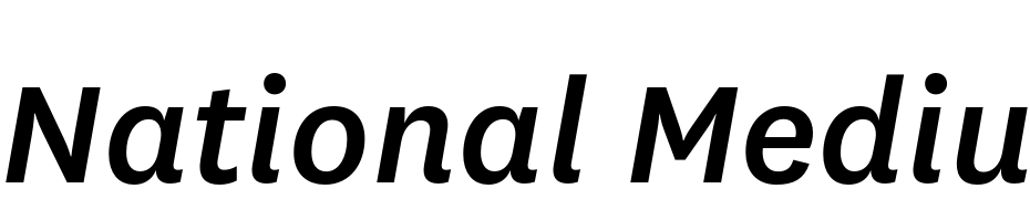 National Medium Italic Yazı tipi ücretsiz indir